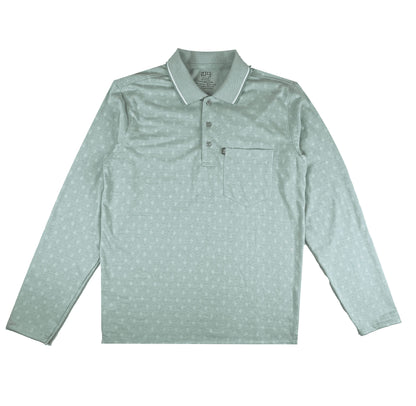 Long Sleeved Mini-Rhombus Designer Polo Designer Polos P3 Sea-Green Large (100 cm -105 cm) Polos