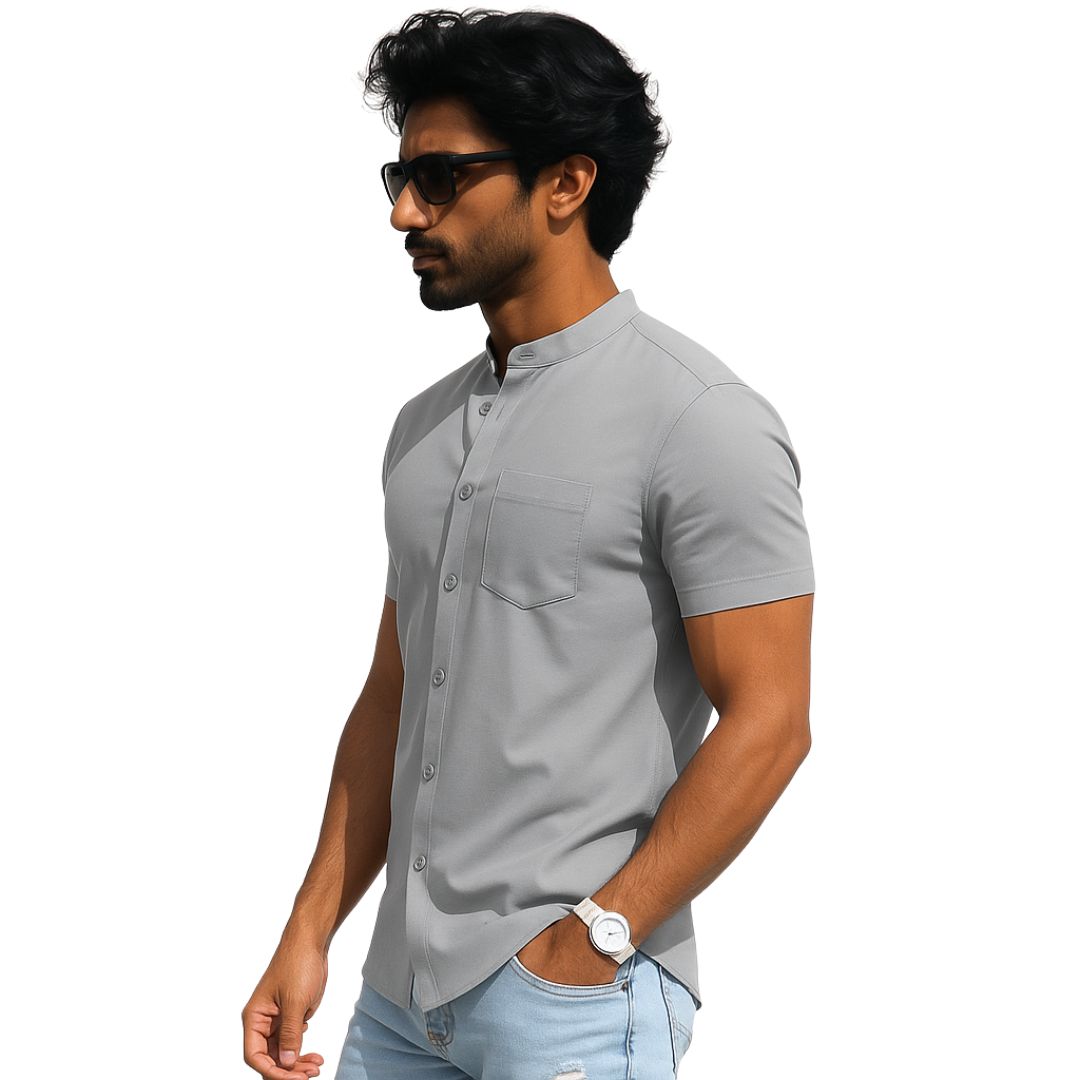 The Bordega Mandarin (Full Open Mandarin Half Sleeve Tee)