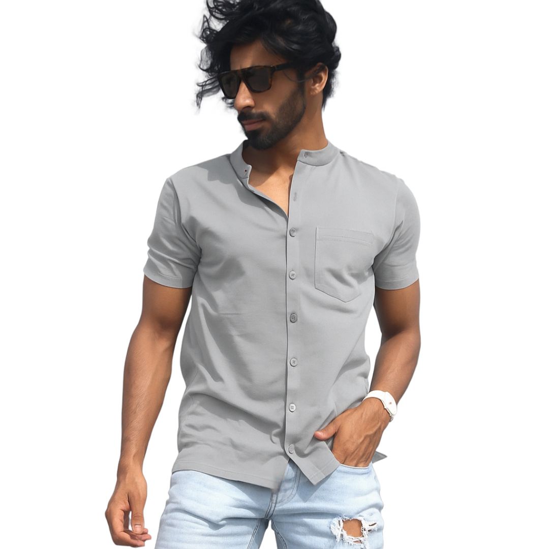 The Bordega Mandarin (Full Open Mandarin Half Sleeve Tee)