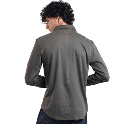 The Wood Pulp Front Open Knit Shirt in Forest Moss Green Colour – cotton Tencel breathable fabric,Men’s summer knit shirt,eco-friendly cotton blend,relaxed fit for warm weather