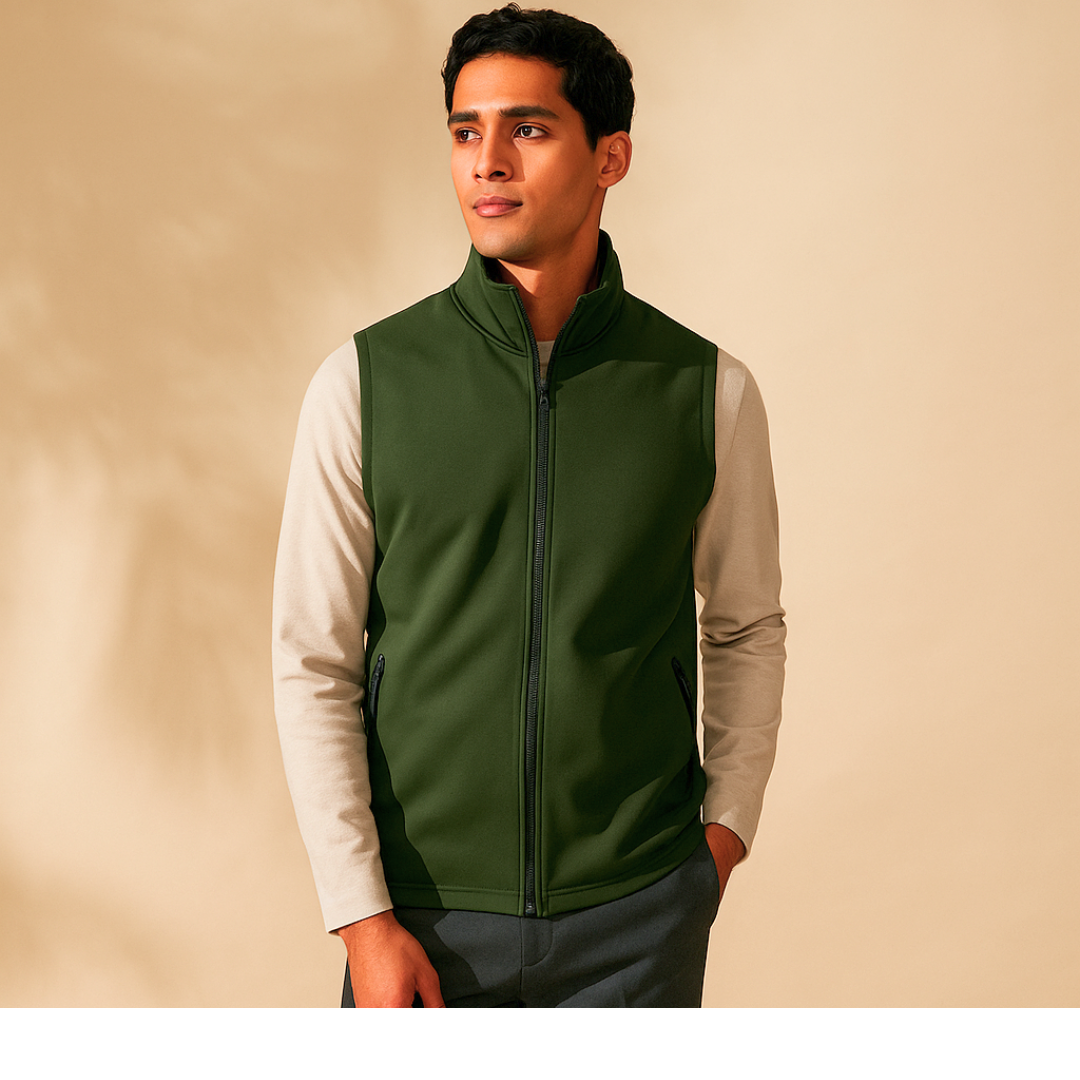 The Raised Full Zip Sleeveless Jacket