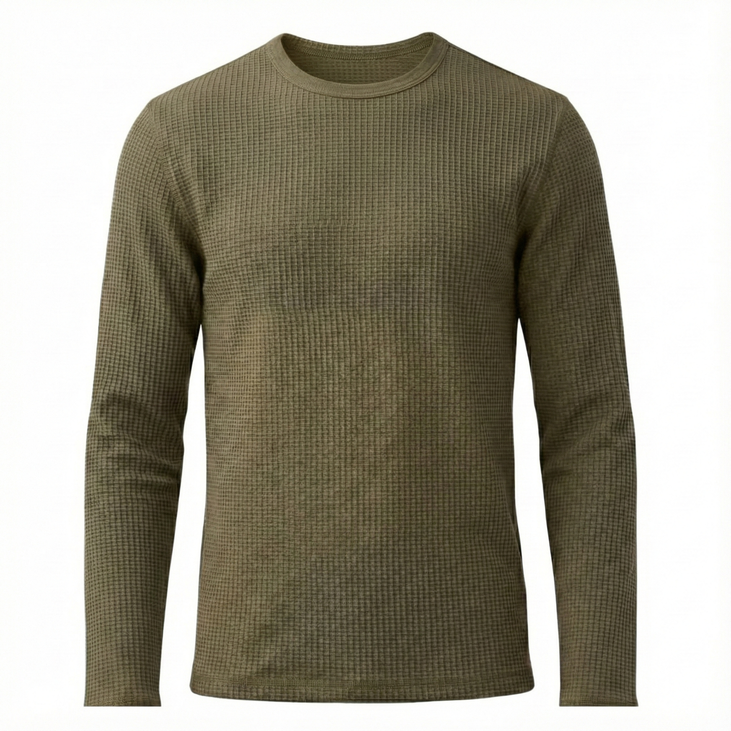 Waffle Knit Round Neck Full Sleeve T-Shirt