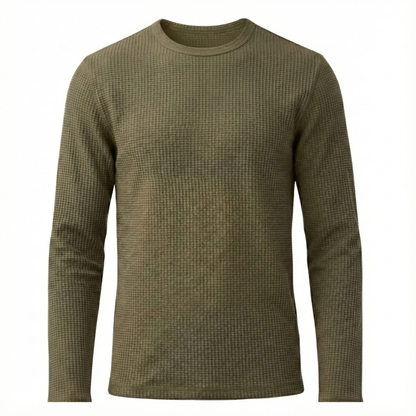 Waffle Knit Round Neck Full Sleeve T-Shirt