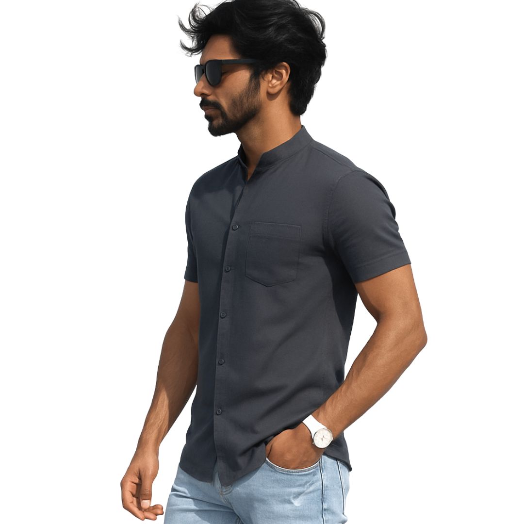 The Bordega Mandarin (Full Open Mandarin Half Sleeve Tee)