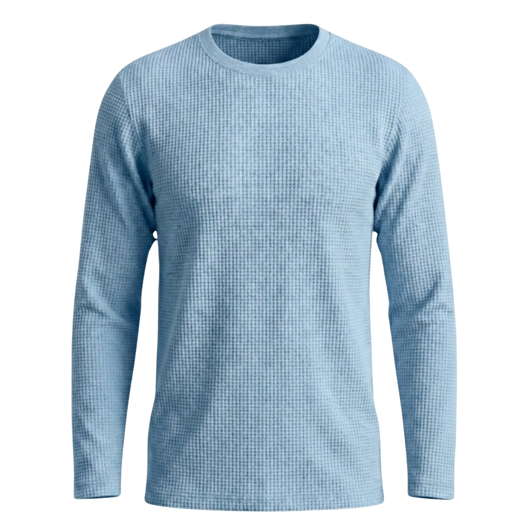 Waffle Knit Round Neck Full Sleeve T-Shirt
