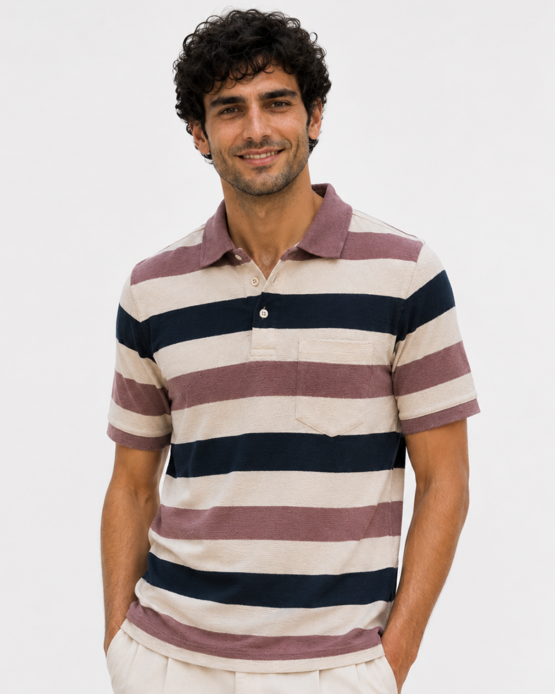 The Jacquard Bold Stripes Polo