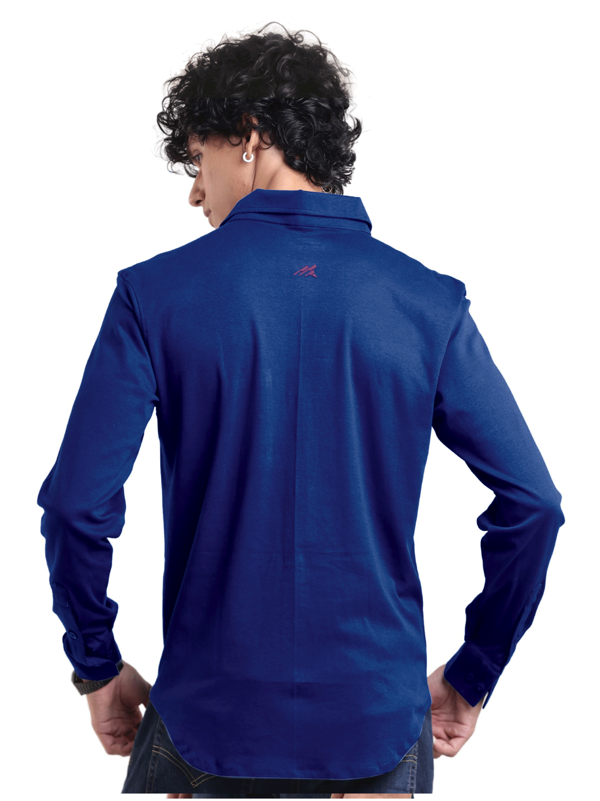 The Wood Pulp Front Open Knit Shirt in Marina Navy Blue Colour – cotton Tencel breathable fabric,Men’s summer knit shirt,eco-friendly cotton blend,relaxed fit for warm weather