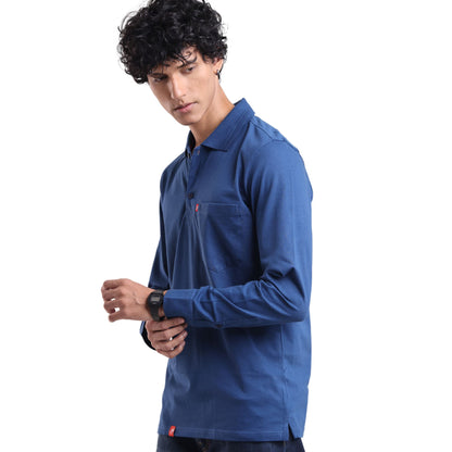 The Wood Pulp Front Open Knit Shirt in Nautical Occean blue Colour – cotton Tencel breathable fabric,Men’s summer knit shirt,eco-friendly cotton blend,relaxed fit for warm weather