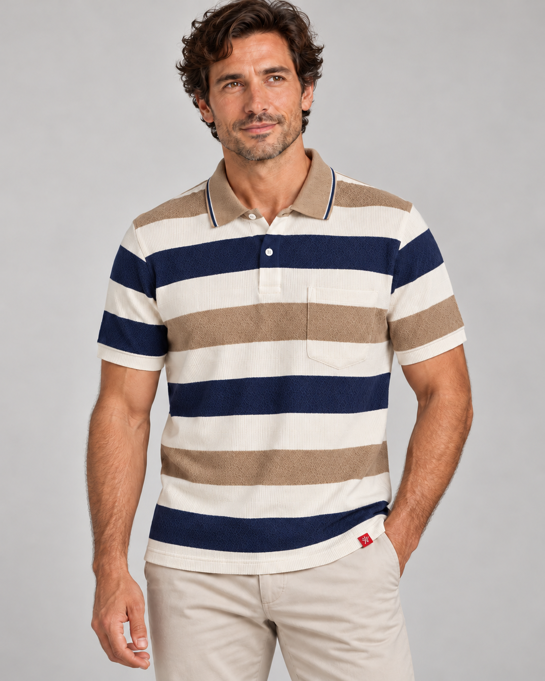The Jacquard Bold Stripes Polo