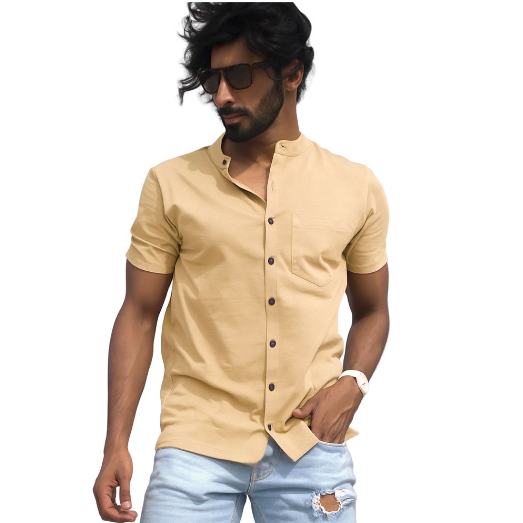 The Bordega Mandarin (Full Open Mandarin Half Sleeve Tee)