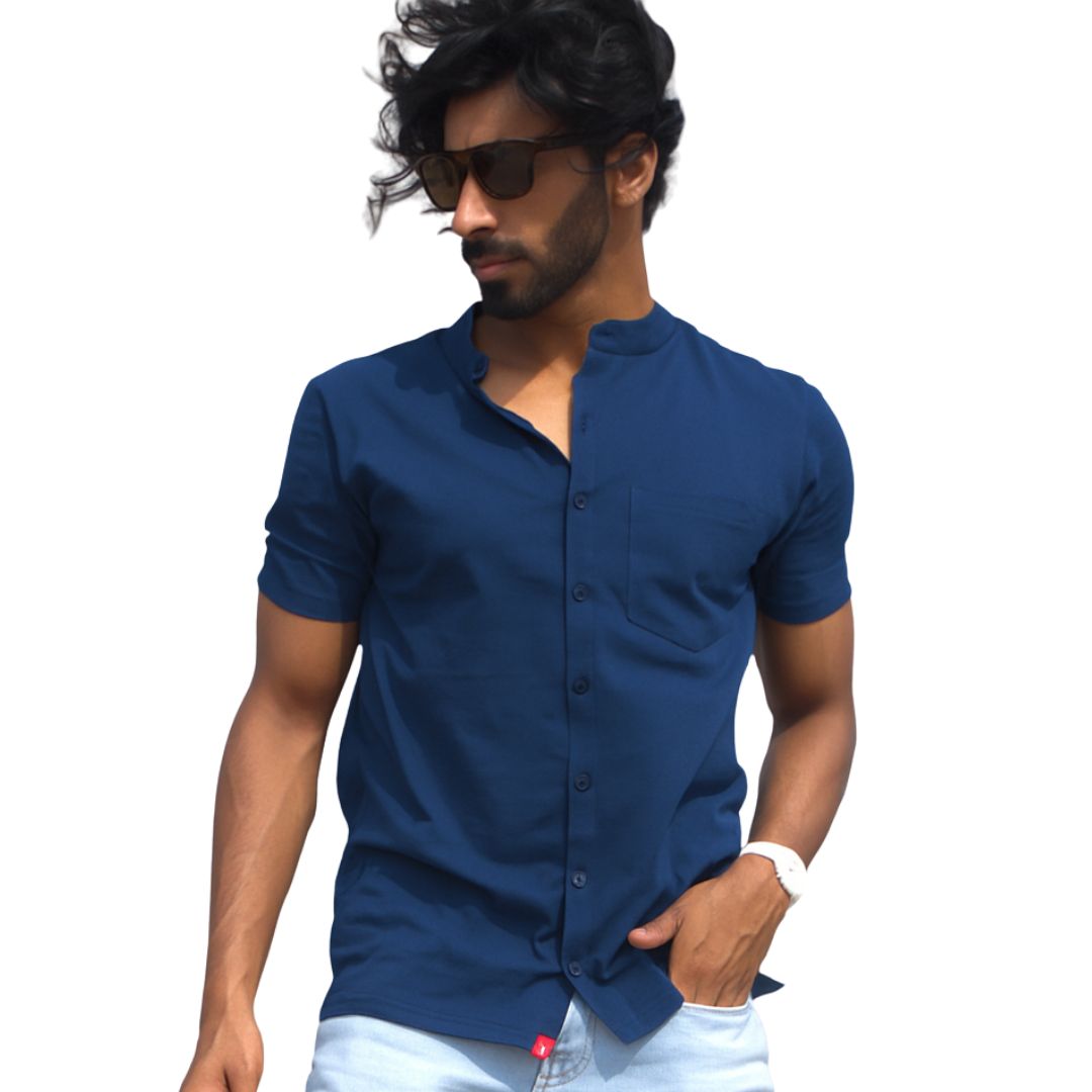 The Bordega Mandarin (Full Open Mandarin Half Sleeve Tee)