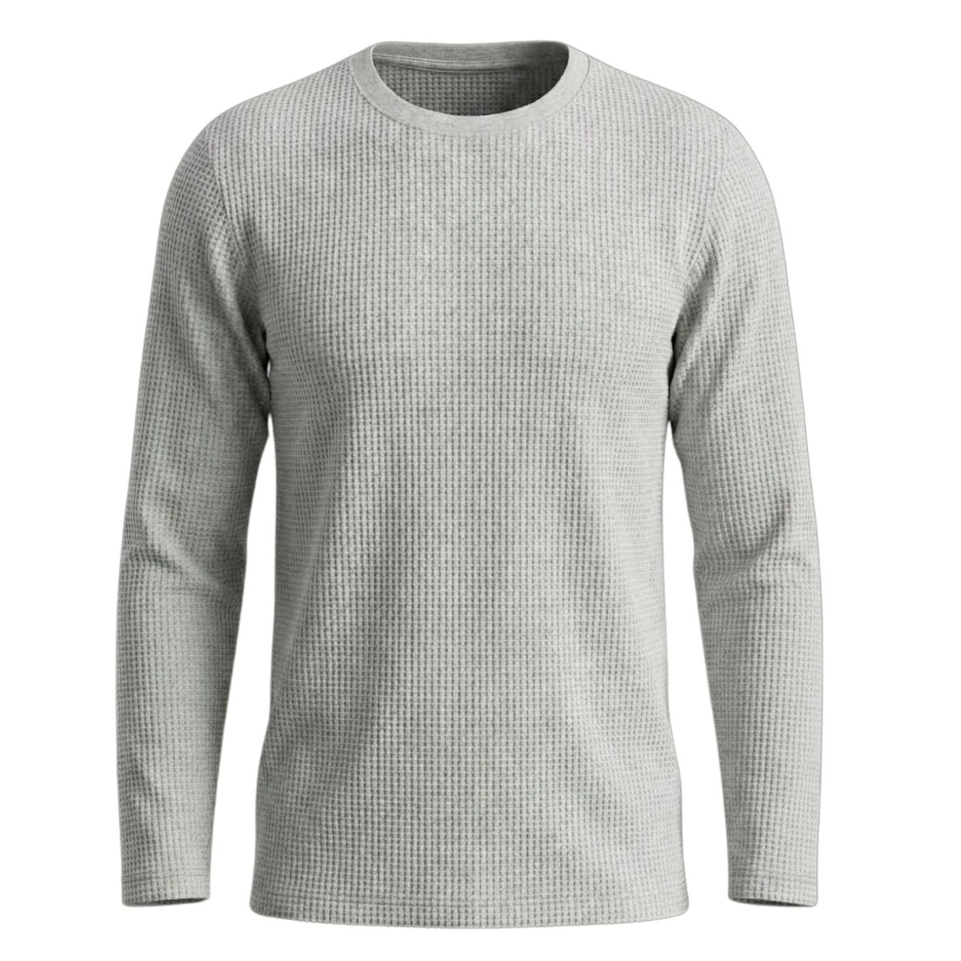 Waffle Knit Round Neck Full Sleeve T-Shirt