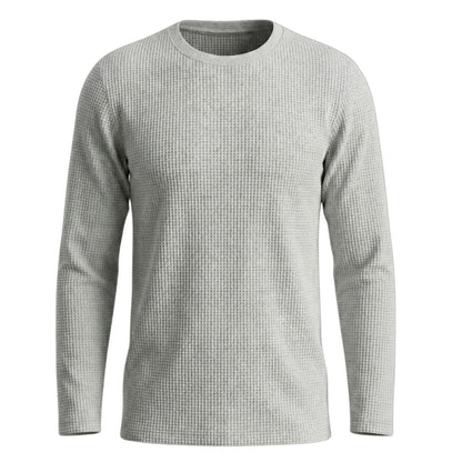 Waffle Knit Round Neck Full Sleeve T-Shirt