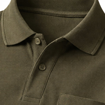 Pique Knit Cuffed Polo