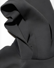 P3 100% cotton French terry hoodie in Iron Gate – hood close-up