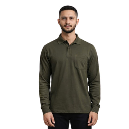 Pique Knit Cuffed Polo