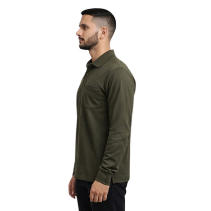 Pique Knit Cuffed Polo