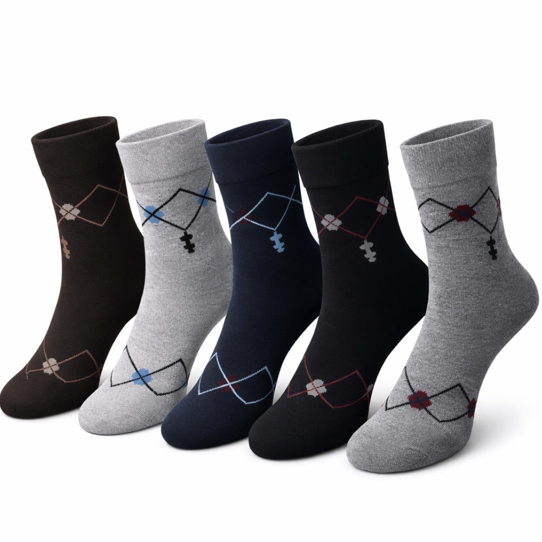 Executive Argyle Ankle Socks (Pack of 5)