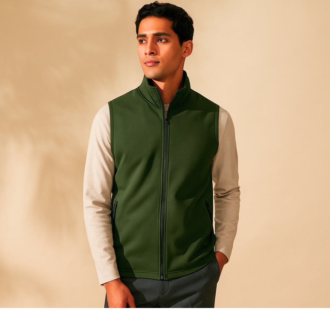 The Raised Full Zip Sleeveless Jacket