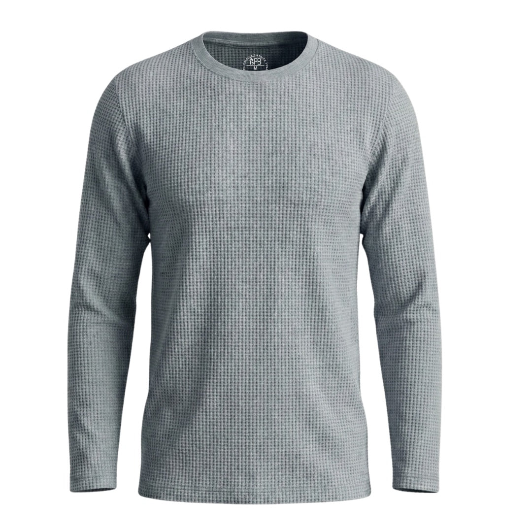 Waffle Knit Round Neck Full Sleeve T-Shirt