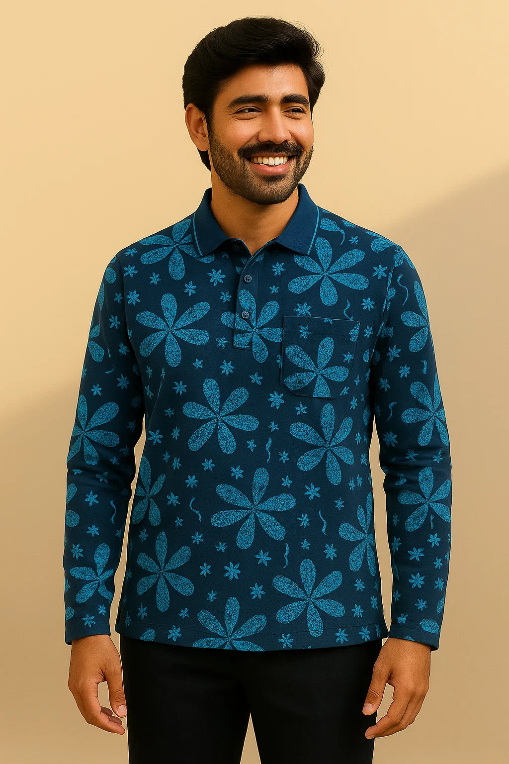 The Meridian Long Sleeve Designer Polo