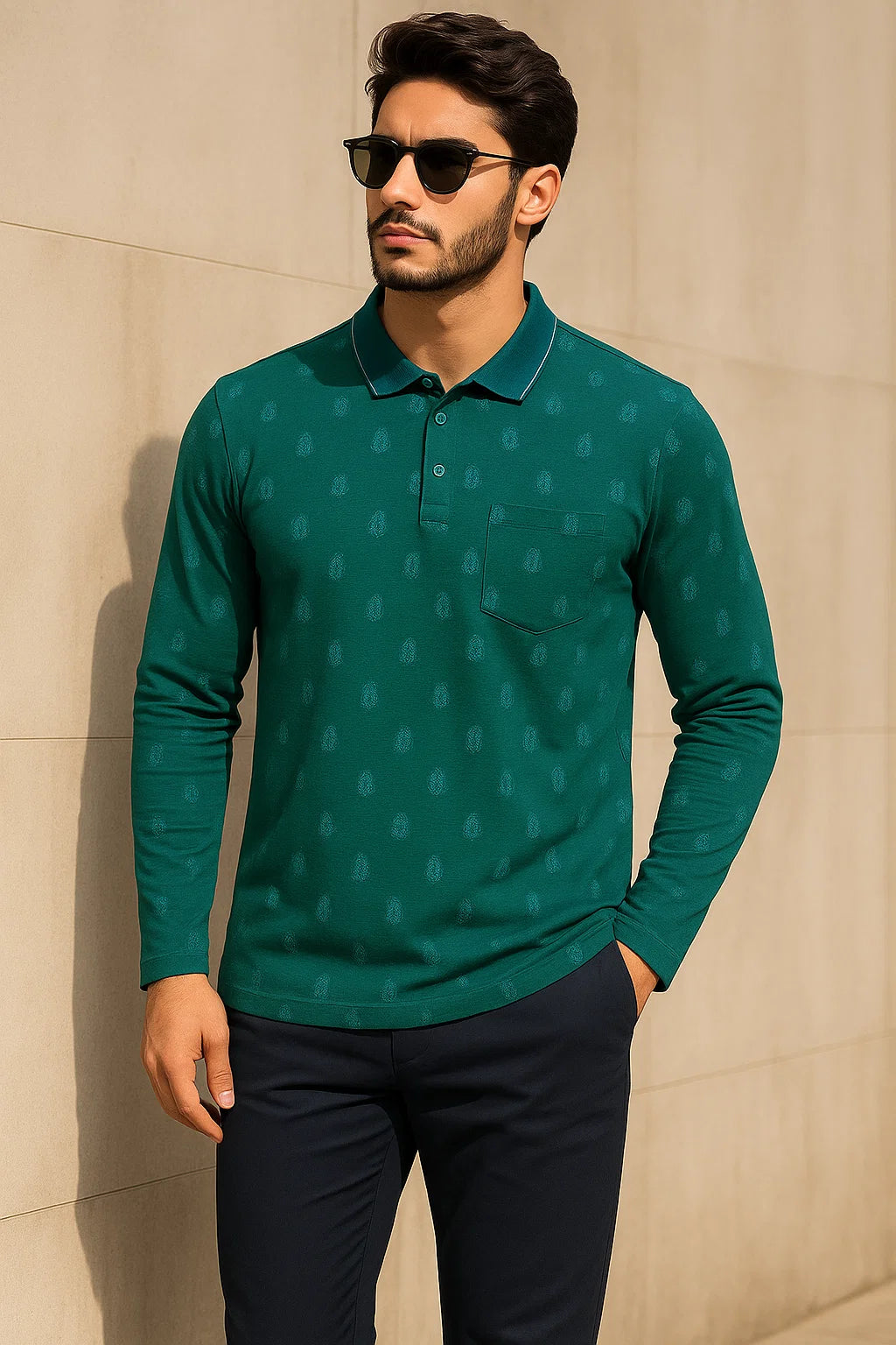 The Meridian Long Sleeve Designer Polo