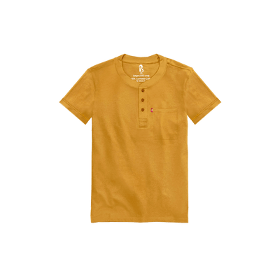 The Ribbed Henley (New) Ribbed Henleys P3 Mustard Yellow Small 