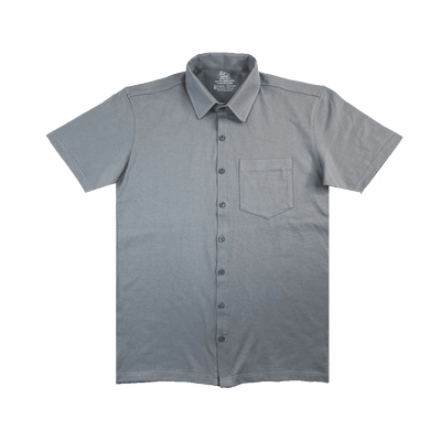 The Haven Knit Shirt Full Open Polo Short Sleeve Shirt P3 Silver Medium (90-95cms) Knit Shirts