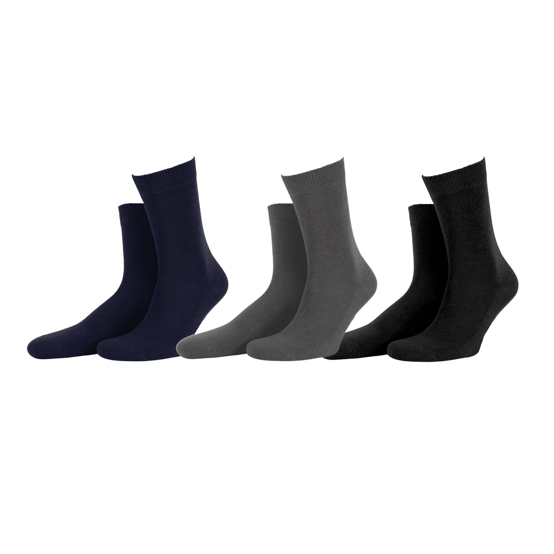 Luxury Series Socks (3 pairs) Socks P3 28 cms (Free Size) Black | Navy | Grey Ink 