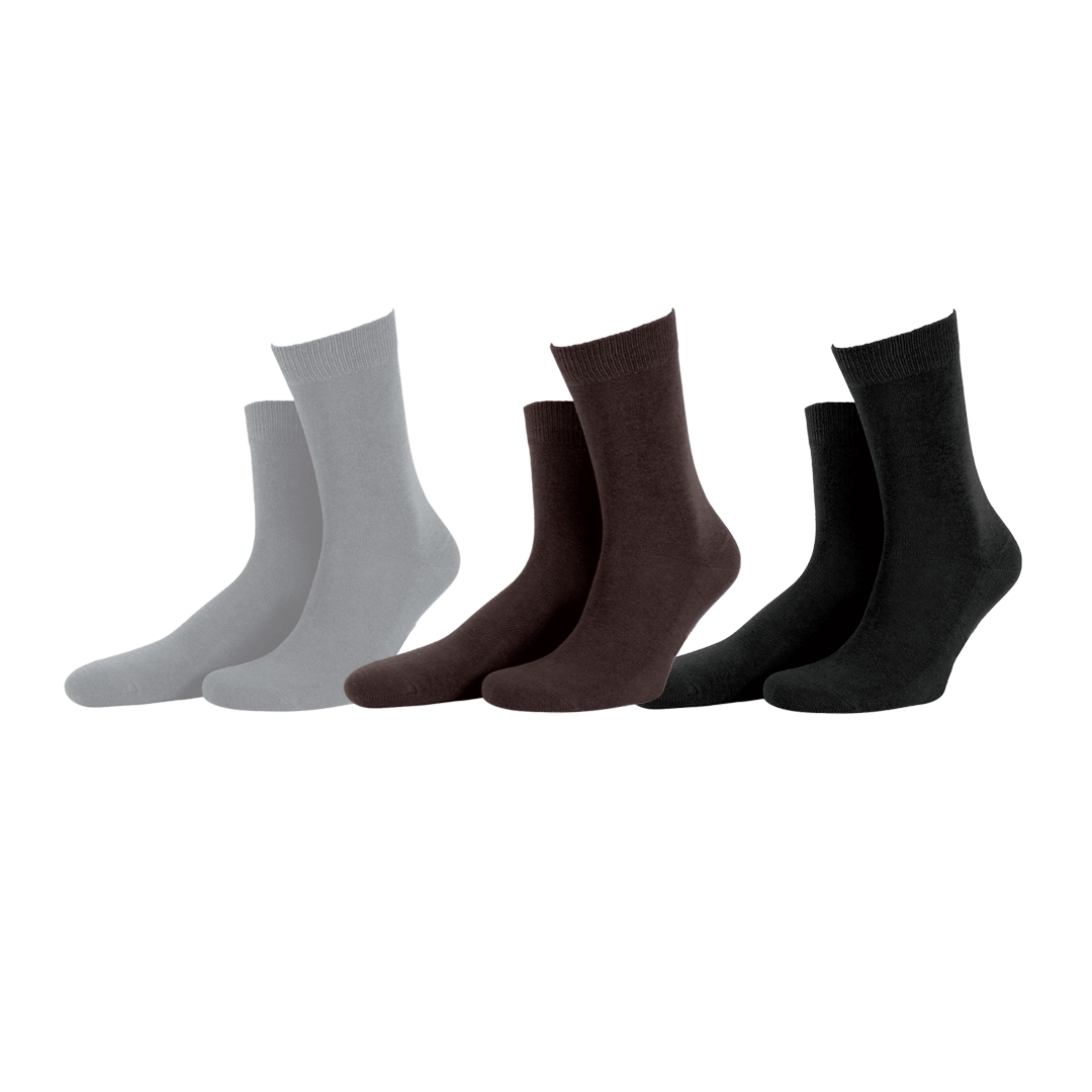 Luxury Series Socks (3 pairs) Socks P3 28 cms (Free Size) Brown | Black | Grey Mesh 