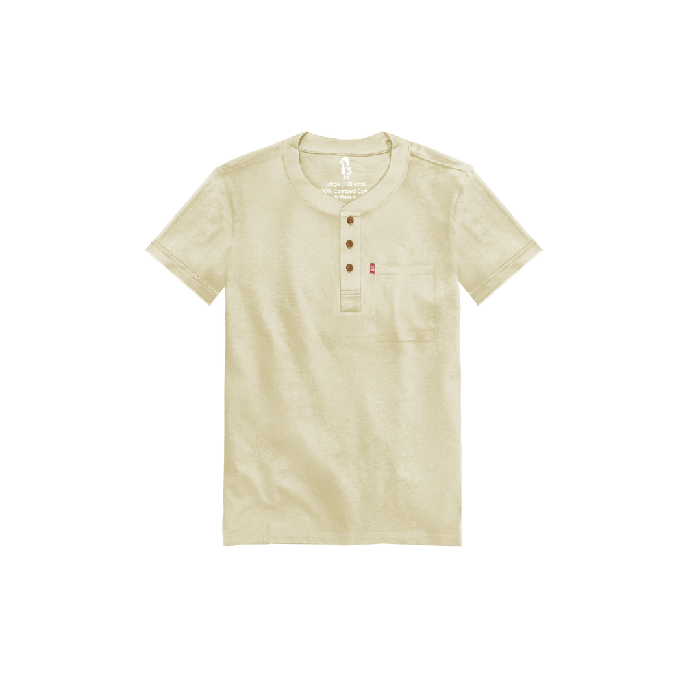 The Ribbed Henley (New) Ribbed Henleys P3 Fawn Small 