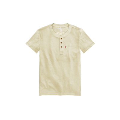 The Ribbed Henley (New) Ribbed Henleys P3 Fawn Small 