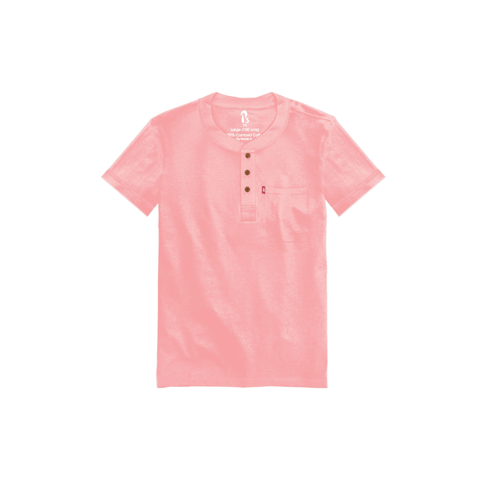 The Ribbed Henley (New) Ribbed Henleys P3 Cotton Candy Small 