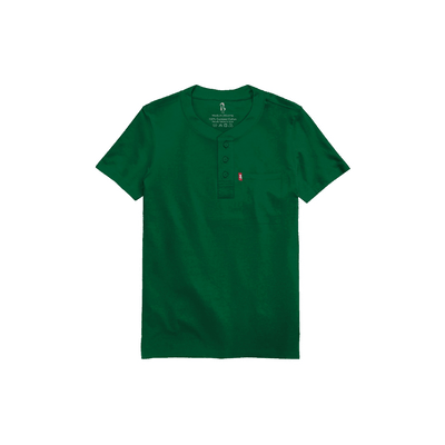 The Ribbed Henley (Half Sleeved) Ribbed Henleys P3 Pine Green Small 