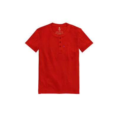 The Ribbed Henley (New) Ribbed Henleys P3 Jester Red Small 